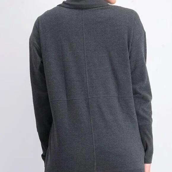 Eddie Bauer Loungewear Capsule Minimalist Camp Fleece Open Cardigan Sweater L - Picture 11 of 14